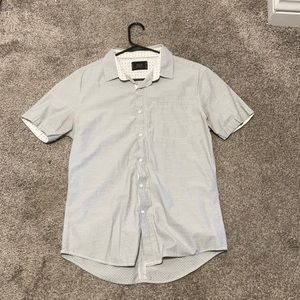 Level Ten Light Gray Polka Dot Button-Up Short-Sleeved Casual Shirt